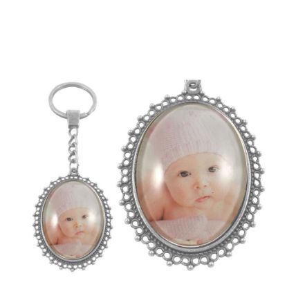 Picture of KEY-RING - ALLOY oval silver (P028)