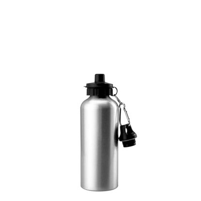 Picture of Water Bottle SILVER (Aluminum) 400ml - 2caps