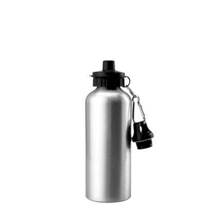 Εικόνα της Water Bottle SILVER (Aluminum) 500ml - 2caps