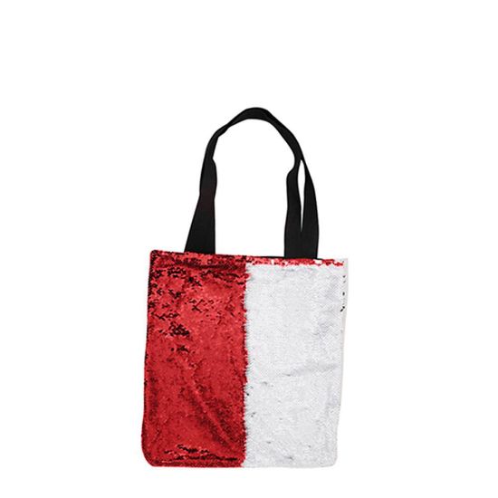 Picture of BAG Sequin+Linen  2-LAYERS (RED) 35x38cm