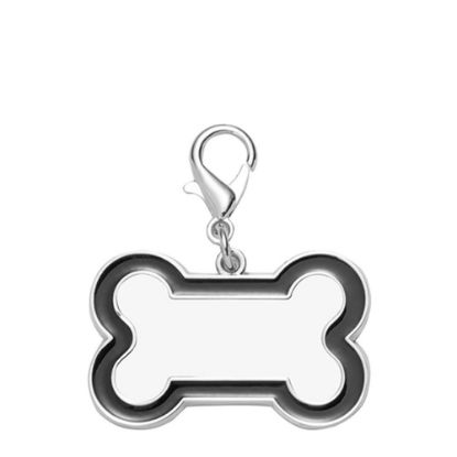 Εικόνα της Pet Tag (DOG BONE Black edge) 3x4.5cm - Zinc alloy