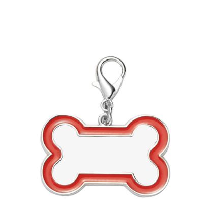 Εικόνα της Pet Tag (DOG BONE Red edge) 3x4.5cm - Zinc alloy