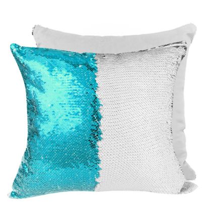 Picture of PILLOW - COVER Sequin(BLUE L.white back)40x40