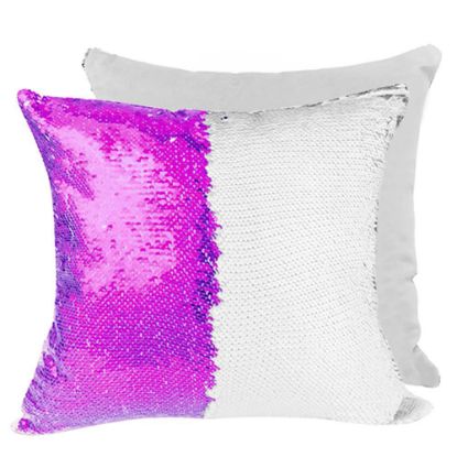 Picture of PILLOW - COVER Sequin(PURPLE white back)40x40
