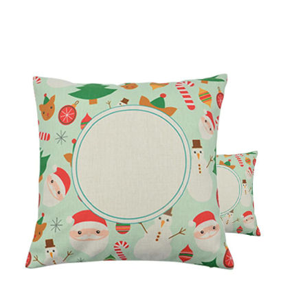 Picture of XMAS - PILLOW - COVER (LINEN) green circle