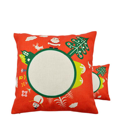 Picture of XMAS - PILLOW - COVER (LINEN) red circle