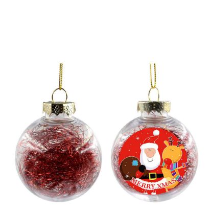 Picture of XMAS BALL - CLEAR/RED- Diam. 8cm