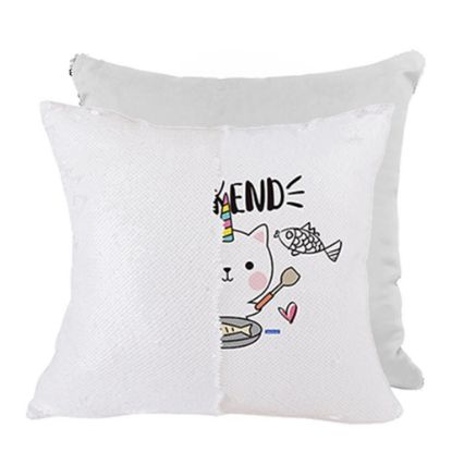 Picture of PILLOW - COVER Sequin(WHITE white back)40x40