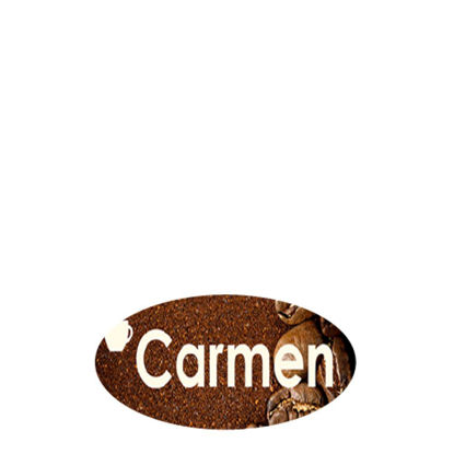 Picture of NAME BADGE (Alum.) WHITE GLOSS-3.81x7.62 Oval