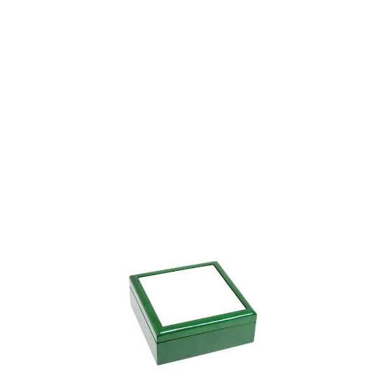Picture of JEWELRY BOX - GREEN - 138x138x55mm