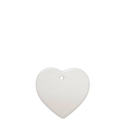 Picture of ORNAMENT CERAMIC with Hole - HEART 4"