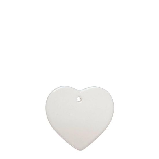 Picture of ORNAMENT CERAMIC with Hole - HEART 3"