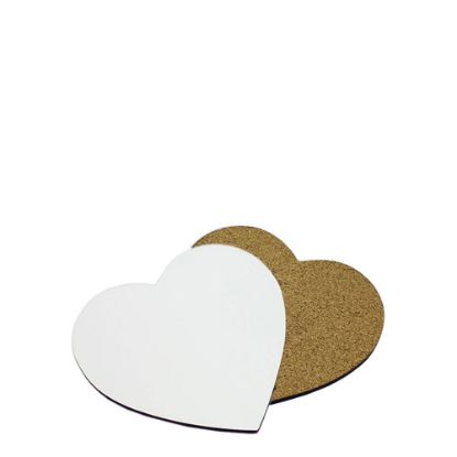 Picture of COASTER (HB) HEART 9.78x10.16 - with CORK