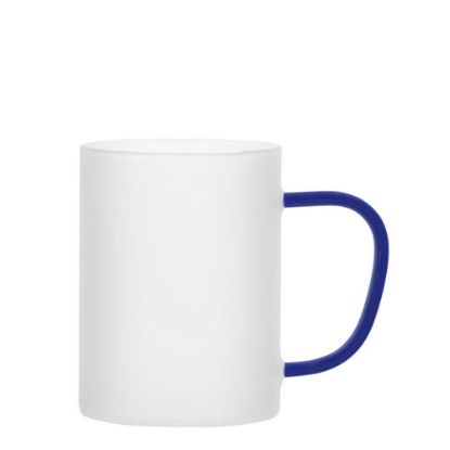 Picture of Glass Mug 12oz (Frosted) BLUE Dark handle