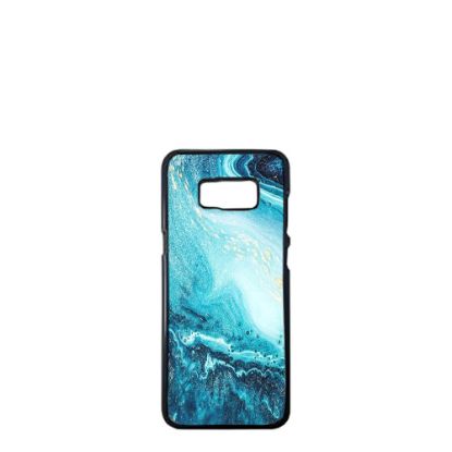 Picture of GALAXY case (S8) TPU BLACK with TEMPERED GLASS