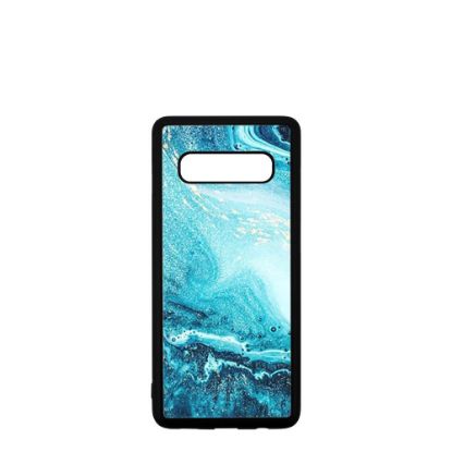 Picture of GALAXY case (S10) TPU BLACK with TEMPERED GLASS