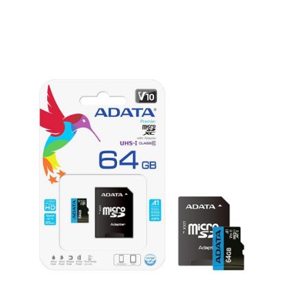 Picture of microSD+SD adapter - ADATA UHS (Class 10) 64GB