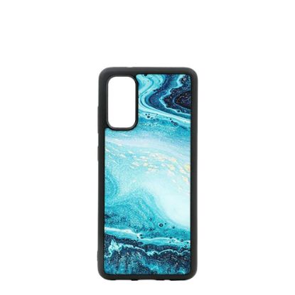 Picture of GALAXY case (S20) TPU BLACK with TEMPERED GLASS