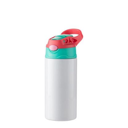 Εικόνα της Kids Bottle (360ml) WHITE Red Cap with Silicone Straw