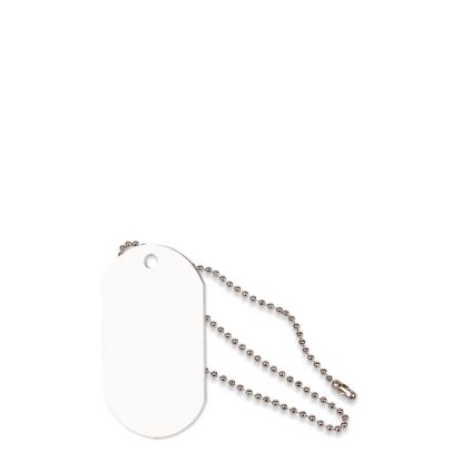 Picture of ID TAG (with 70cm METAL CHAIN) WHITE 2-sided