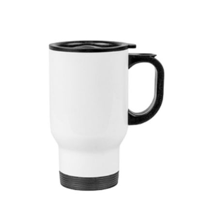 Εικόνα της Stainless Steel Mug 14oz - WHITE with Handle & Cup
