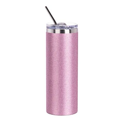 Picture of Skinny Tumbler 20oz PINK Glitter