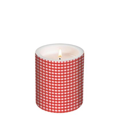 Picture of CANDLE 10.5X12-VICHY RED-98142