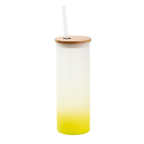 Picture of Skinny Glass Tumbler 17oz (FROSTED) YELLOW Gradient