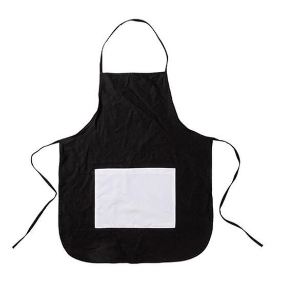Picture of APRON 75x60cm (BLACK) ADULTS with WHITE pocket