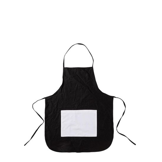 Picture of APRON 61x44cm (BLACK) KIDS with WHITE pocket