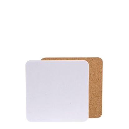 Εικόνα της Coaster 8.9x8.9cm (Plastic 4mm) GLOSS Square with Cork