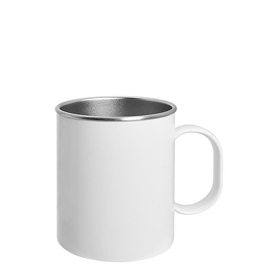 Picture of Stainless Steel Mug 11oz (PolyWrap MATT) WHITE with Handle