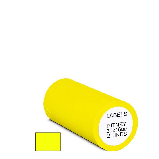 Picture of PITNEY ROLL 20x16mm (2 lines) FLUO YELLOW permanent
