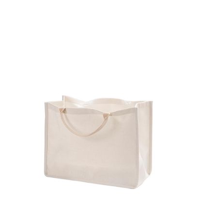 Εικόνα της Shopping Bag (Linen Beige) 32x30x20cm side gusset
