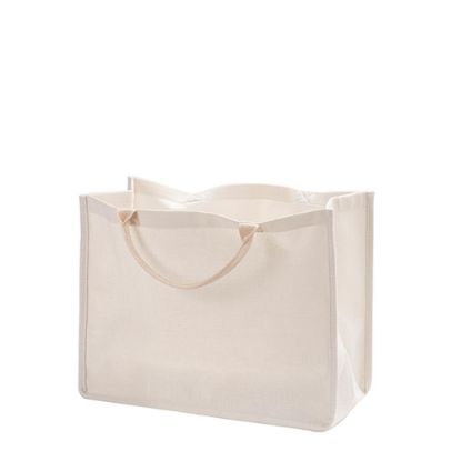 Εικόνα της Shopping Bag (Linen Beige) 45x34x20cm side gusset