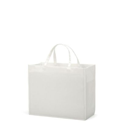 Εικόνα της Shopping Bag (Linen White) 30x30x19cm side gusset