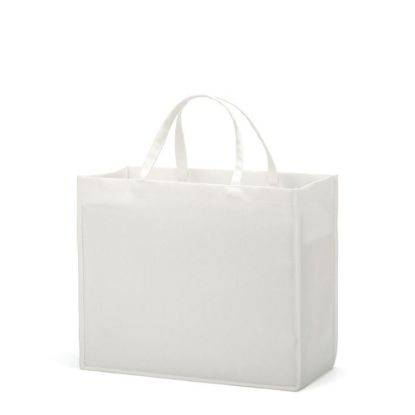 Εικόνα της Shopping Bag (Linen White) 43x34x19cm side gusset