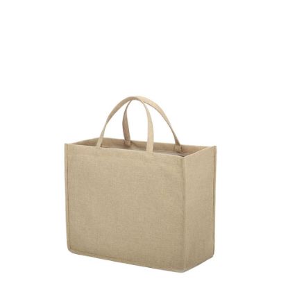 Εικόνα της Shopping Bag (Linen Nature) 30x30x19cm side gusset