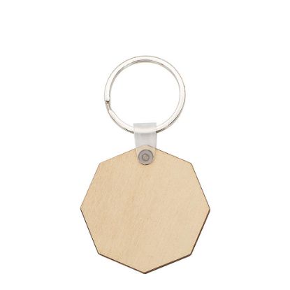 Picture of Keyring 2 sided Octagon (4.4x4.4 cm) 5mm - Plywood