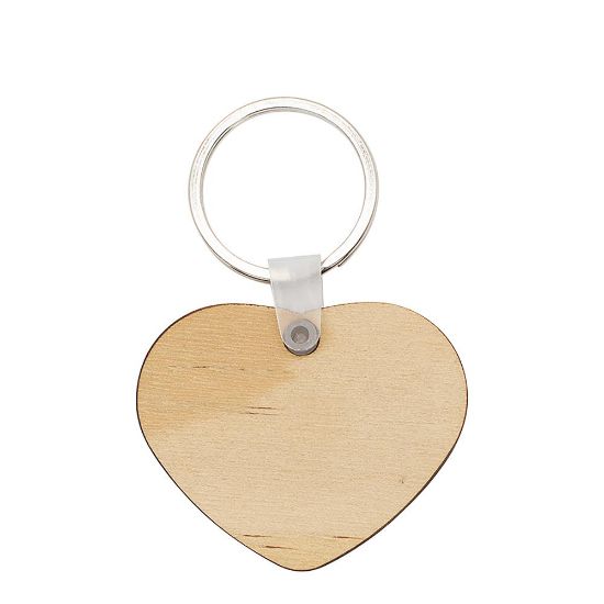 Εικόνα της Keyring 2 sided Heart (5.2x4.2 cm) 5mm - Plywood