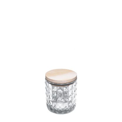 Picture of Glass Candlestick Diamond (diam.7xH.7.4 cm) with Wooden Lid