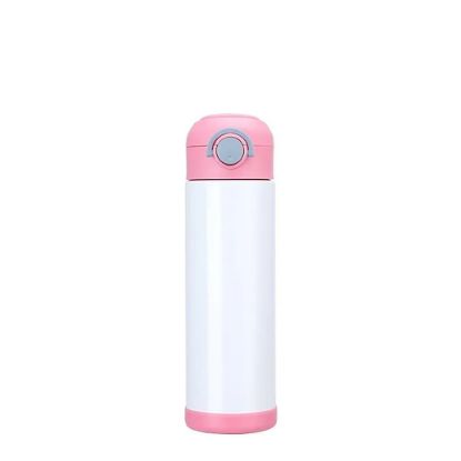 Picture of Kids Water Bottle 500ml (Pink) with Straw