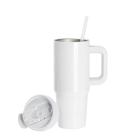 Εικόνα της Travel Tumbler 900ml (White) Plastic Handle with Flip Lid